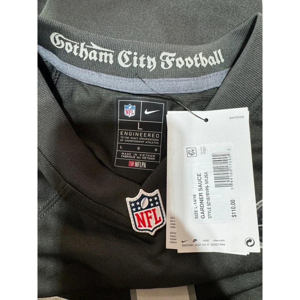 Nike Kids L 14/16 Green Football Jersey Sauce Gardner Gotham City Football